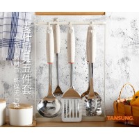 5-piece household wheat meal stainless steel kitchenware set